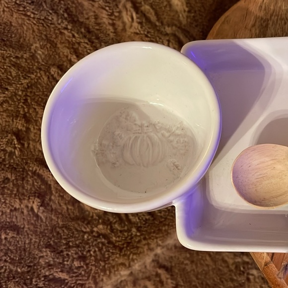 Fall Pumpkin Dip & serving platter. Comes with wooden spoon. NWT - Picture 4 of 6